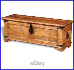 Wood Storage Chest Vintage Antique Trunk Wooden Large Blanket Box Furniture