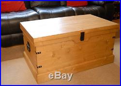 Wooden Chest Trunk Large Storage Toy Box Coffee Table Vintage Style Handmade