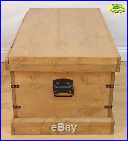 Wooden Chest Trunk Large Storage Toy Box Coffee Table Vintage Style Handmade