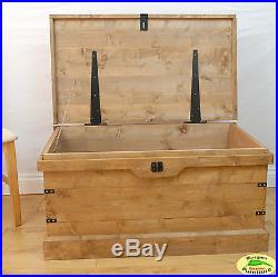 Wooden Chest Trunk Large Storage Toy Box Coffee Table Vintage Style Handmade