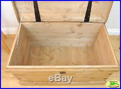 Wooden Chest Trunk Large Storage Toy Box Coffee Table Vintage Style Handmade