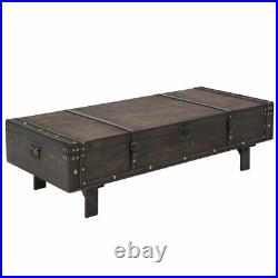 Wooden Coffee Table Large Chest Trunk Bench Storage Box End Side Tables Vintage