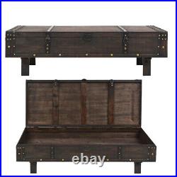 Wooden Coffee Table Large Chest Trunk Bench Storage Box End Side Tables Vintage