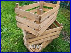 Wooden Crate Boxes Storage Apple Fruit Plain Wood Box Craft Crates 3 Slatted