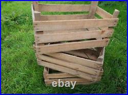 Wooden Crate Boxes Storage Apple Fruit Plain Wood Box Craft Crates 3 Slatted