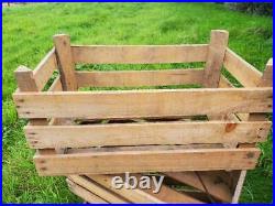 Wooden Crate Boxes Storage Apple Fruit Plain Wood Box Craft Crates 3 Slatted