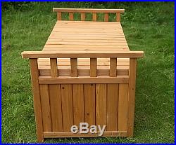 Wooden Garden Storage Bench Large Wood Outdoor Box Seat Store Strong Chest New