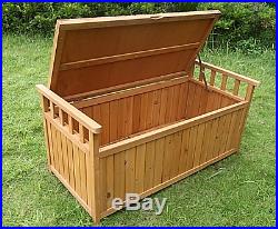 Wooden Garden Storage Bench Large Wood Outdoor Box Seat Store Strong Chest New