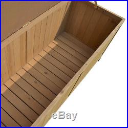Wooden Garden Storage Box with Lid Large Waterproof Chest for Outdoor Storage