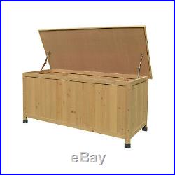 Wooden Garden Storage Box with Lid Large Waterproof Chest for Outdoor