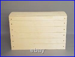 Wooden Large Box Souvenirs Handles Storage Craft Wood Boxes Unpainted Trunk