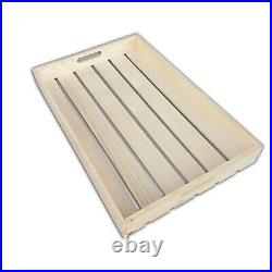 Wooden Tray or Crate, Set of 5, 56x36x6cm Made of Natural Wood