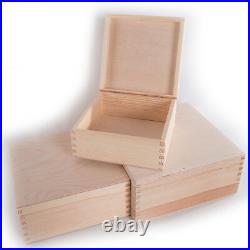 Wooden Trinket Keepsake Boxes / Square or Rectangular /XSmall-Small-Medium-Large