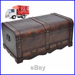 Wooden Trunk And Chest Large Storage Solid Wood Furniture Old Charm Box Vintage