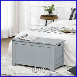 Wooden Trunk Storage Chest Clothes Toy Box Organiser with Lid Cover Bedroom Grey