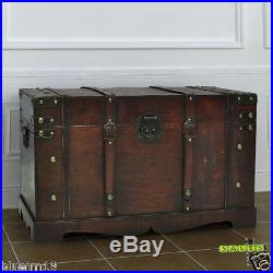 Wooden Vintage Large Storage Box Chest Trunk Home Furniture Box Table Treasure