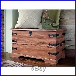 Wooden Vintage Storage Box Furniture Large Blanket Chest Trunk Rustic Table New