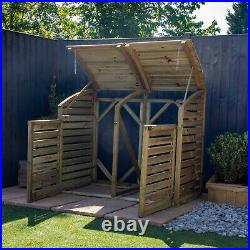 Wooden Wheelie Bin Store 5x4 Outdoor Dustbin Garden Storage Double Box 5ft 4ft