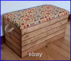 Wooden storage box with seat Lid