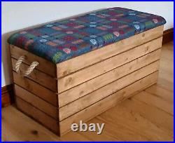 Wooden storage box with seat Lid