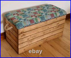 Wooden storage box with seat Lid