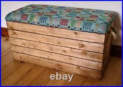 Wooden storage box with seat Lid