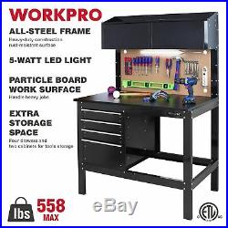 Workbench Cabinet Combo 2-in-1 Work Light 48 in. Rust Resistant Tool Storage Box