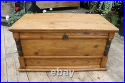 Wow! Large Old Antique Pine Blanket Box/chest/trunk/table/storage-we Deliver