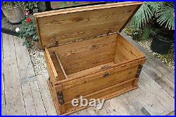 Wow! Large Old Antique Pine Blanket Box/chest/trunk/table/storage-we Deliver
