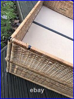 X4 IKEA Rattan / Wicker Under bed pull out storage baskets Large 90x60x20cm
