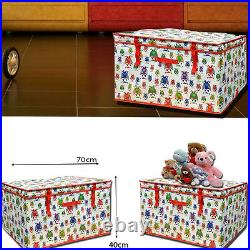 XL Large Owl Print Storage Toy Play Box Trunk Fold-abl Cover LID Seat Girls Boys