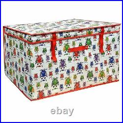 XL Large Owl Print Storage Toy Play Box Trunk Fold-abl Cover LID Seat Girls Boys