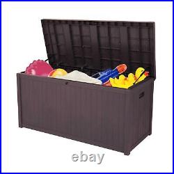 XL Storage Garden Cushion Toy Chest Trunk 430L Plastic Shed Box Tools Waterproof