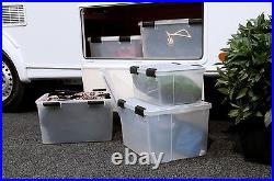 XL Weathertight Airtight Clear Plastic Damp Area Dry Storage Boxes 70 Litre