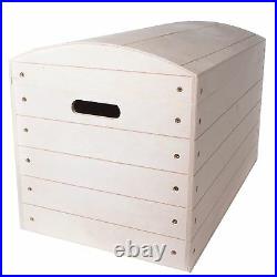X Large Pirate Plain Wooden Chest Boxes / Unpainted Wood Trunk Storage Toy Box