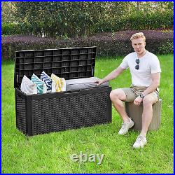 YITAHOME Garden Storage Box Waterproof, Heavy Duty 380L Large Resin Deck Boxes